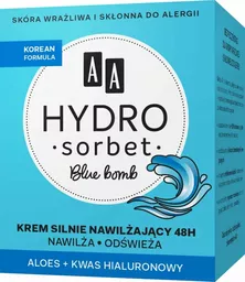 AA HYDRO SORBET KOREAN FORMULA Blue bomb krem silnie nawilżający 48h AA HYDRO SORBET KOREAN FORMULA Blue bomb krem silnie nawilżający 48h