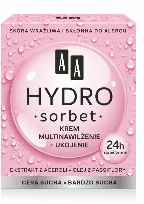 aa hydro sorbet krem multinawilzenie odzywienie cera sucha bardzo sucha