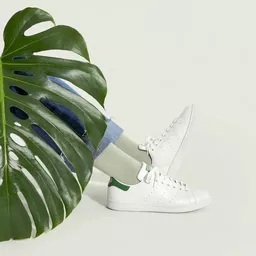 Buty Adidas Stan Smith biało zielone prezentacja na nogach