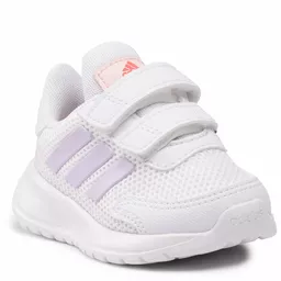 Buty Adidas Tensaur białe na rzepy lewy bok Buty Adidas Tensaur białe na rzepy lewy bok