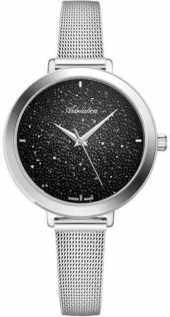 zegarek damski adriatica a3787 5114q zegarek z czarna tarcza