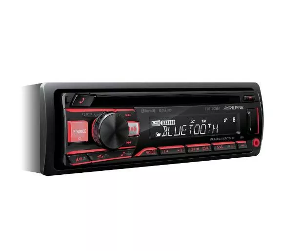 radio samochodowe alpine cde 203bt skos podswietlenie w kolorze czerwonym