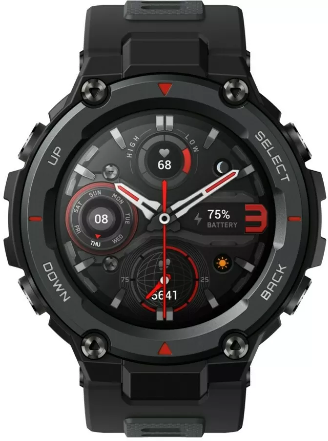 smartwatch amazfit t rex pro czarny pasek wyswietlacz