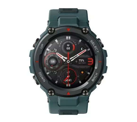 smartwatch amazfit t rex pro niebieski pasek ekran