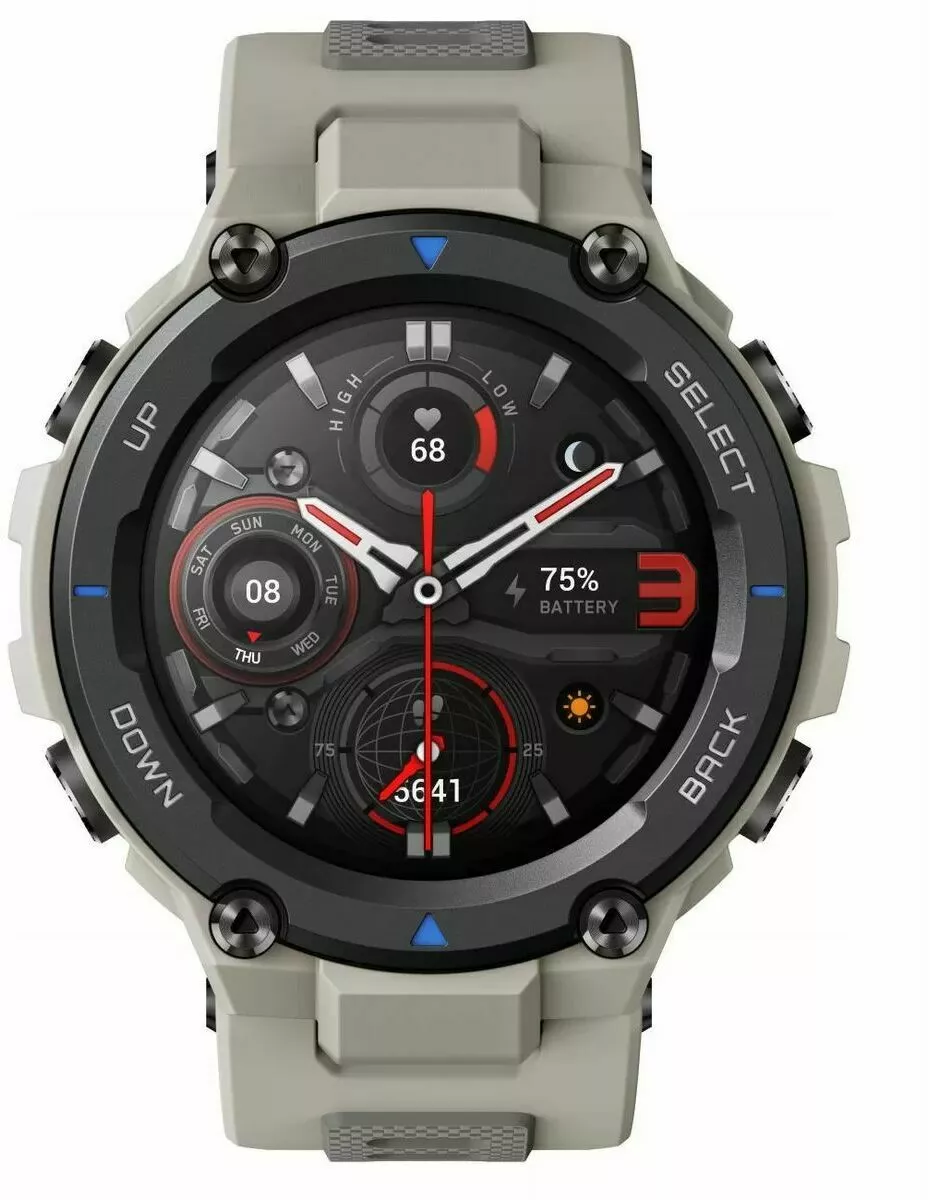 smartwatch amazfit t rex pro pustynny szary pasek ekran