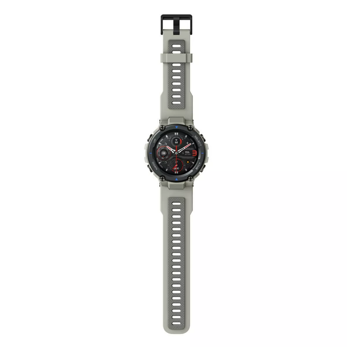 smartwatch amazfit t rex pro pustynny szary z gory