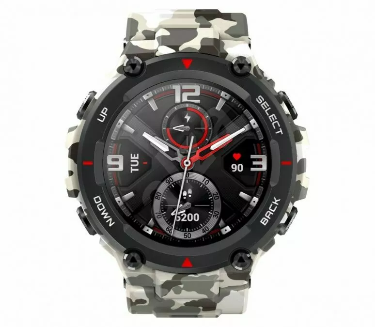 smartwatch amazfit t rex zielony moro pasek wyswietlacz