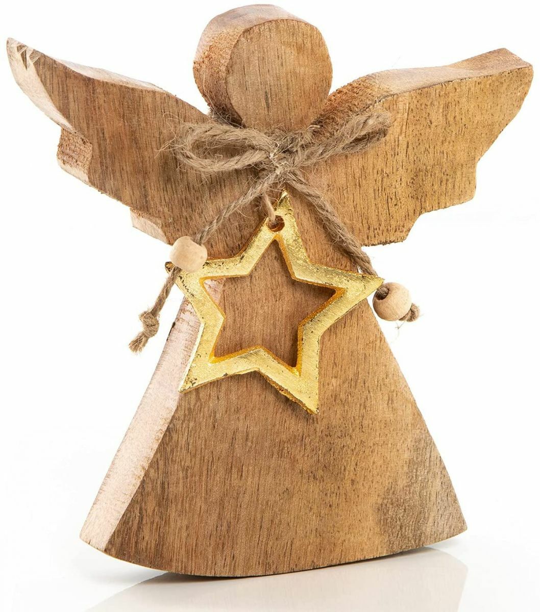 figurka anioł drewno