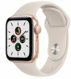 Apple Watch SE 40mm GPS Aluminium w kolorze złotym z paskiem sportowym w kolorze księżycowej poświaty Apple Watch SE 40mm GPS Aluminium w kolorze złotym z paskiem sportowym w kolorze księżycowej poświaty