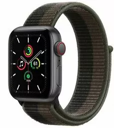 Apple Watch SE 40mm GPS Cellular Aluminium w kolorze gwiezdnej szarości z opaską sportową w kolorze tornada szarym