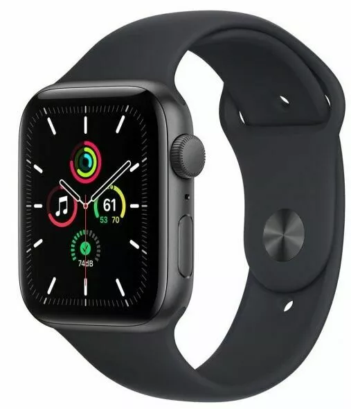 apple watch se 44mm gps aluminium w kolorze gwiezdnej szarosci z paskiem sportowym w kolorze polnocy