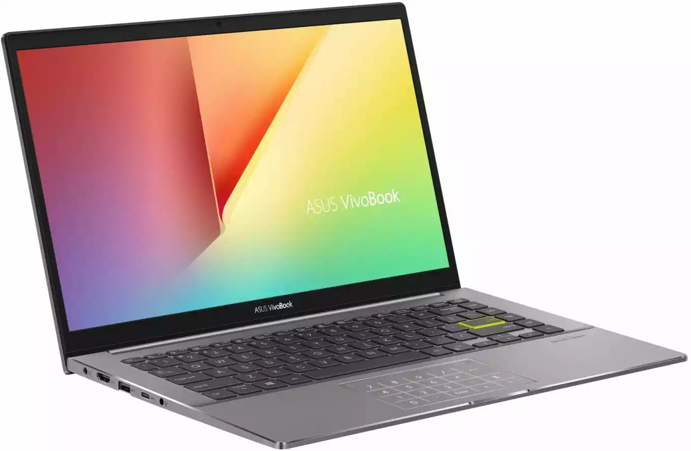 asus vivobook s14 czarny front lewy bok