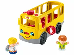 Wesoły żółty autobus z dziećmi