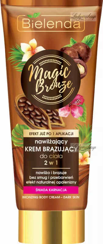 bielenda magic bronze bronzing body cream dark skin 2w1 nawilzajacy krem brazujacy do ciala sniada karnacja