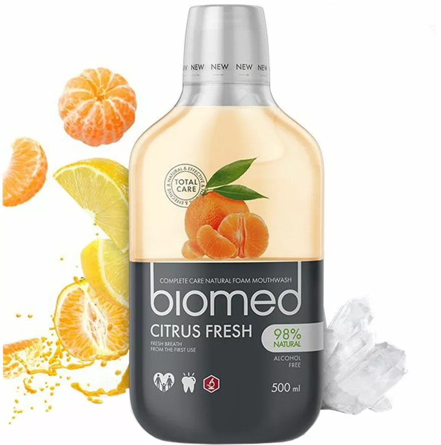 biomed citrus fresh plyn do plukania jamy ustnej z naturalnymi ekstraktami z cytrusow