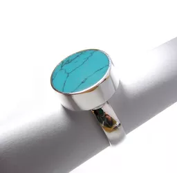 Srebrny pierścionek z turkusem Toros Design