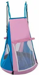 Różowo - niebieski namiot na huśtawkę bocianie gniazdo 