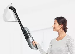 Odkurzacz Bosch Flexxo srebrny prezentacja usuwania zabrudzeń z lampy Odkurzacz Bosch Flexxo srebrny prezentacja usuwania zabrudzeń z lampy