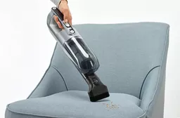 Odkurzacz Bosch Flexxo srebrny prezentacja usuwania zabrudzeń z fotela