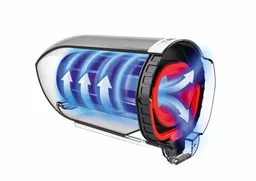 Odkurzacz Bosch Flexxo srebrny prezentacja działania wewnątrz odkurzacza Odkurzacz Bosch Flexxo srebrny prezentacja działania wewnątrz odkurzacza