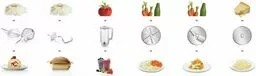 Przykładowe posiłki, które możemy przygotować przy pomocy bogatej gamy akcesoriów do serii robotów kuchennych Bosch MUM 5