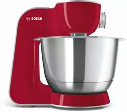 Robot kuchenny z serii Bosch MUM 5 w kolorze czerwonym bez wagi z misą ze stali szlachetnej