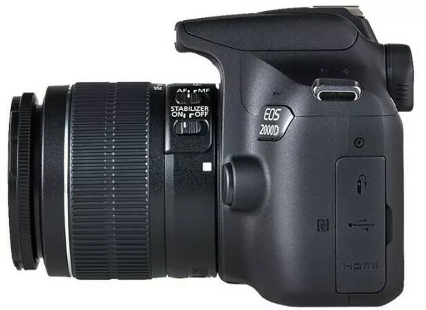 aparat canon eos 2000d z lewej strony