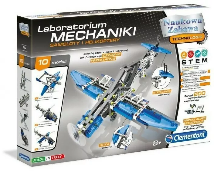 laboratorium mechaniki samoloty i helikoptery w pudelku
