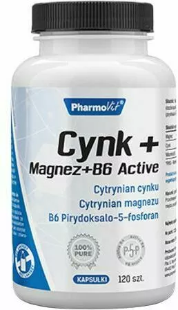 pharmovit cynk magnez b6 active 120 kapsulek