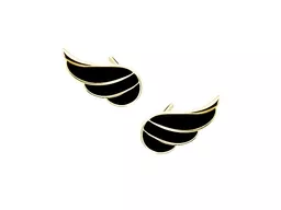 Czarne kolczyki Murrano sztyfty pozłacane w kształcie skrzydeł