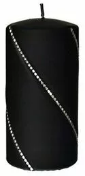 Świeca dekoracyjna czarna Bolero matowa 14cm wysokości