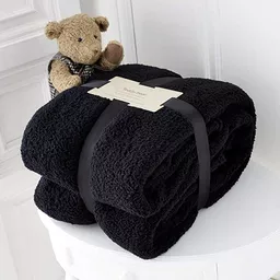 Czarny gruby polarowy koc Czarny gruby polarowy koc