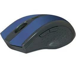 Myszka komputerowa Defender Accura MM 665 czarno niebieska cały lewy bok