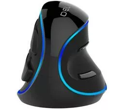 Myszka komputerowa Delux M618PD czarna przód z niebieskim podświetleniem