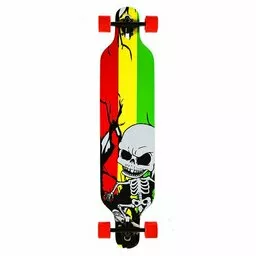 Longboard z kościotrupem na tle barw Jamajki Longboard z kościotrupem na tle barw Jamajki