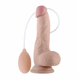 Dildo z przyssawką i sztucznym wytryskiem w kolorze cielistym Dildo z przyssawką i sztucznym wytryskiem w kolorze cielistym