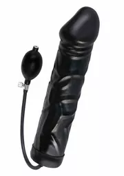 Czarne pompowane dildo z lateksu Czarne pompowane dildo z lateksu