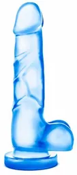 Niebieskie dildo z przyssawką o długości 20 cm Niebieskie dildo z przyssawką o długości 20 cm