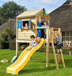 Domek dla dzieci Jungle Playground drewniany ze zjeżdżalnią Domek dla dzieci Jungle Playground drewniany ze zjeżdżalnią