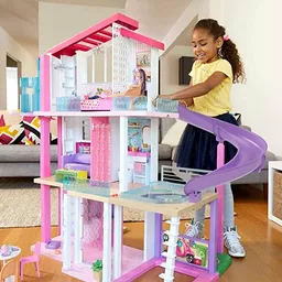 Duży domek dla lalek Barbie ze zjeżdżalnią