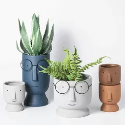 Doniczki ceramiczne z okularami Doniczki ceramiczne z okularami