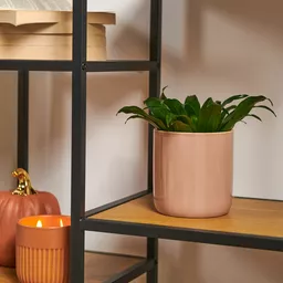 Doniczka szkliwiona ceramiczna beżowa Doniczka szkliwiona ceramiczna beżowa