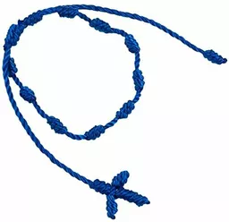 mopec bransoletka różaniec z krzyżem makrama tekstylna niebieska 3 x 17 5 x 8 cm 10 sztuk