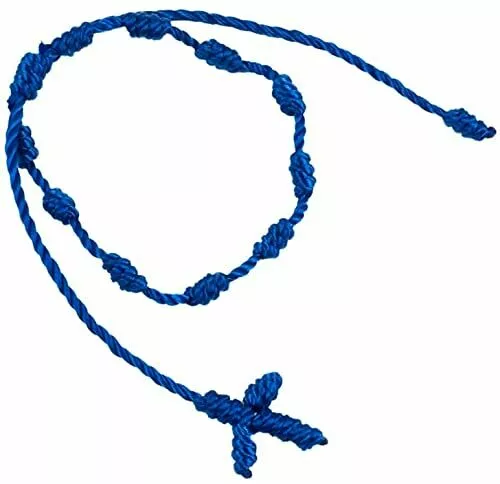 mopec bransoletka rozaniec z krzyzem makrama tekstylna niebieska 3 x 17 5 x 8 cm 10 sztuk