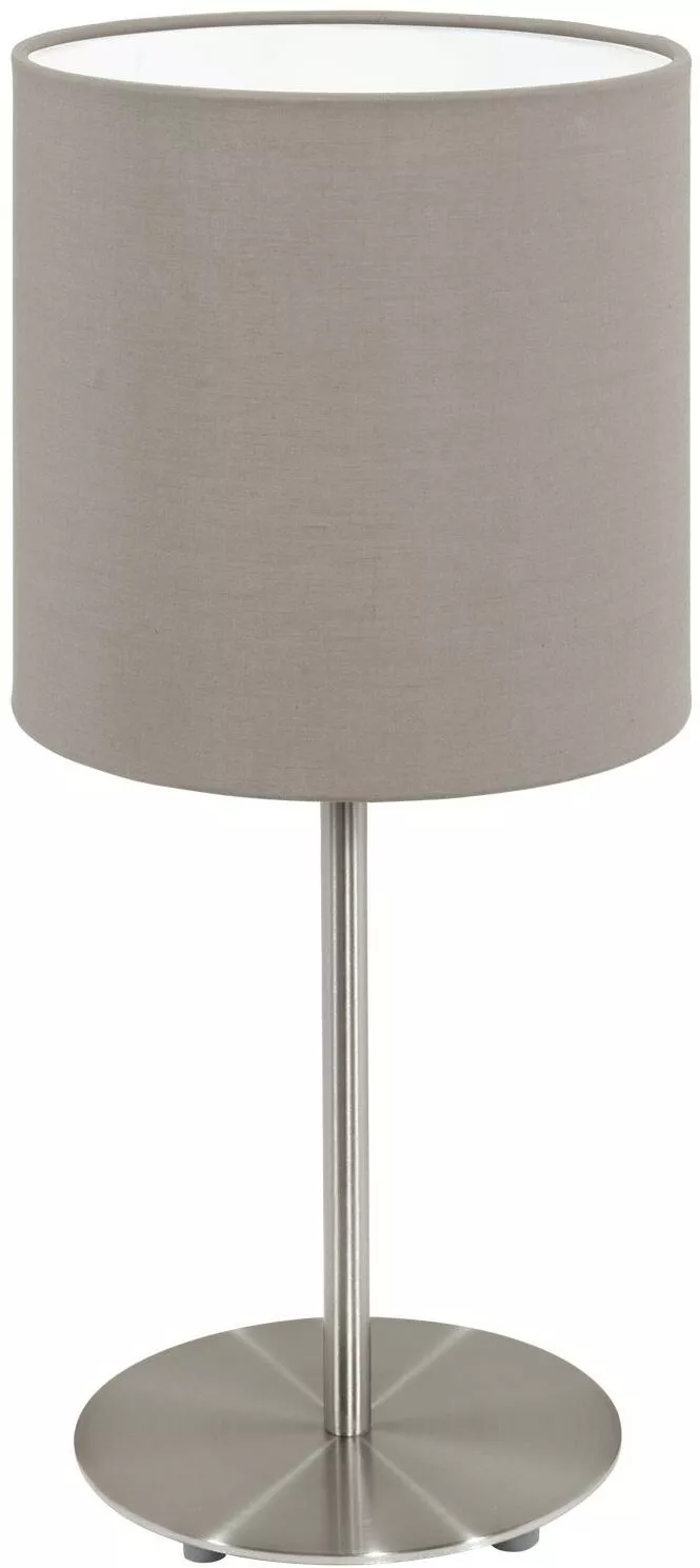 lampa stolowa eglo pasteri 95726 z abazurem szara widok na lampe z jednym zrodlem swiatla