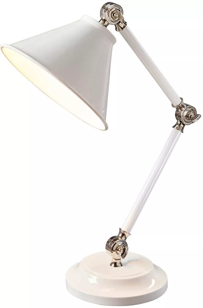 lampa stolowa elstead lighting biala ze zlotymi elementami