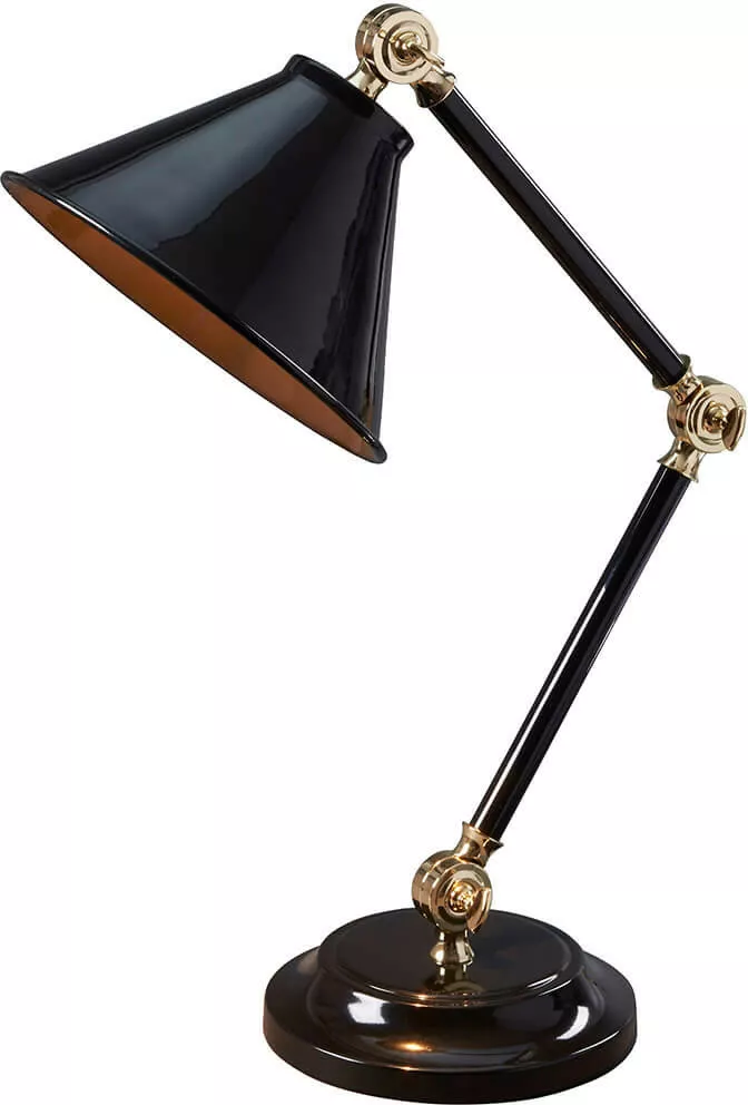 lampa stolowa elstead lighting czarna ze zlotymi elementami