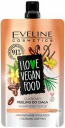 Eveline Cosmetics I LOVE VEGAN FOOD VANILLA LATTE SUGAR BODY SCRUB Cukrowy peeling do ciała KAWA WANILIOWA