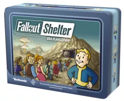 Gra planszowa Rebel Fallout Shelter edycja polska pudełko z grą i kartami