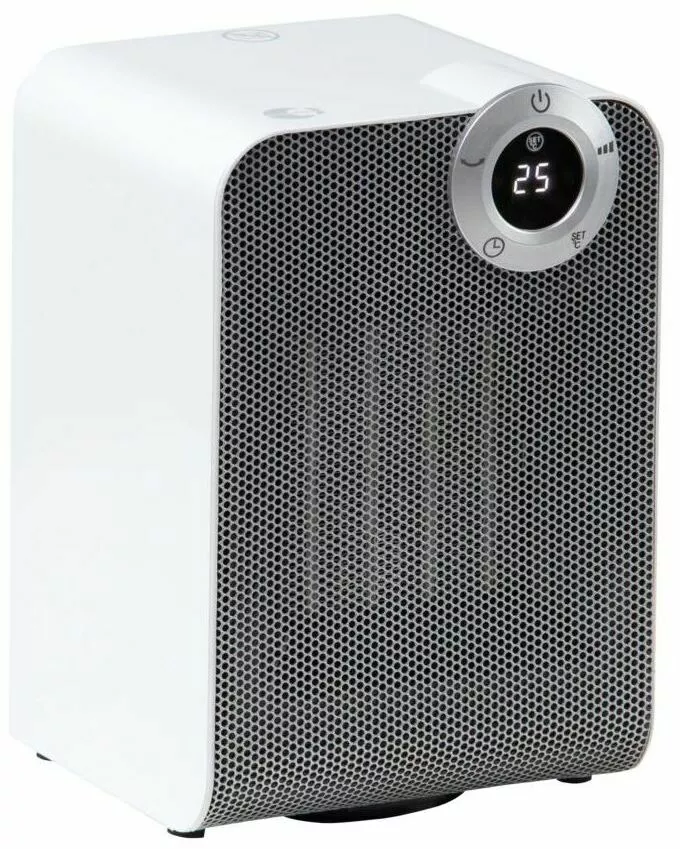 termowentylator ceramiczny 1800 w led bialo srebrny equation